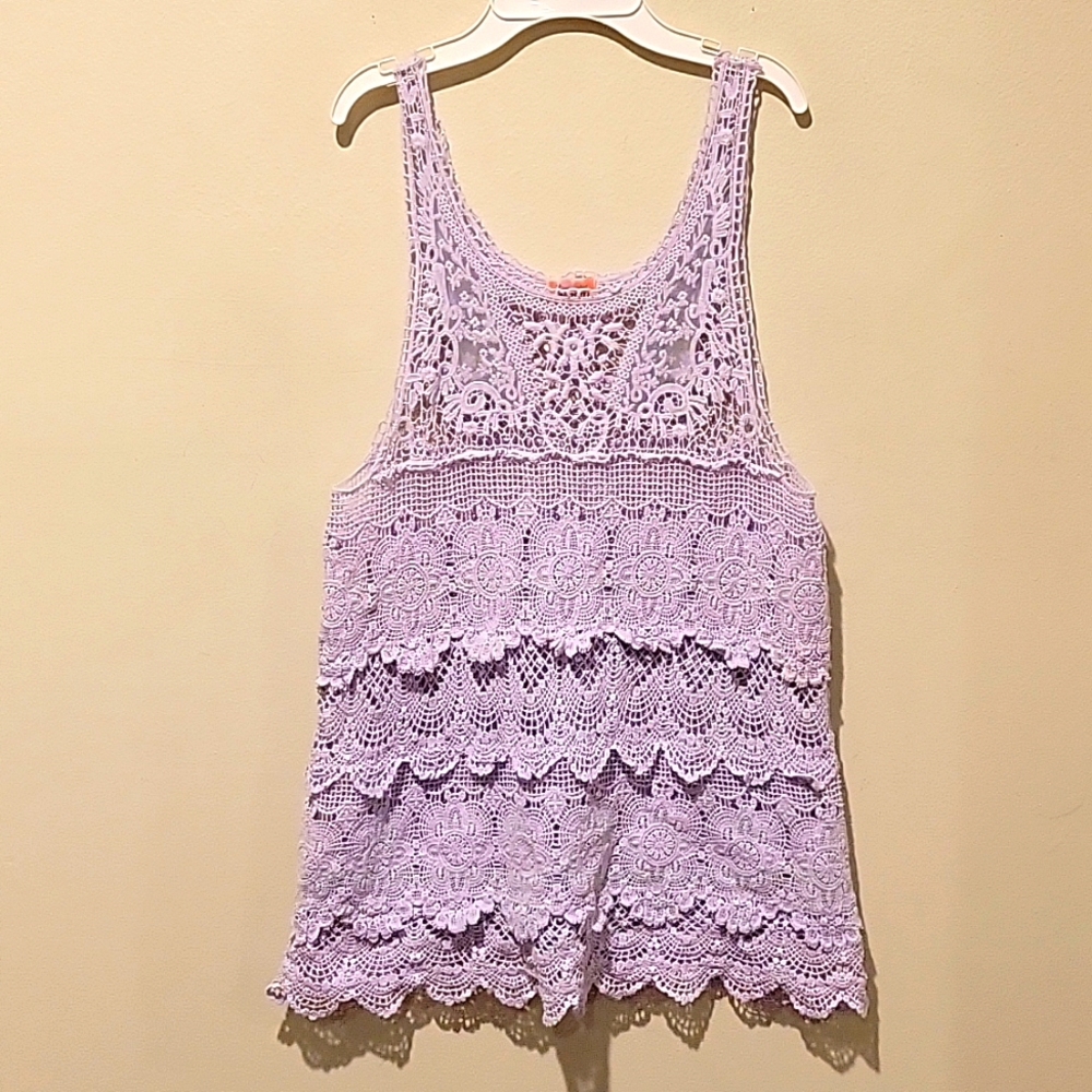 ❤️ FREE PEOPLE BOHO ENGINEERED CROCHET LACE 100% COTTON TANK TOP, SMALL